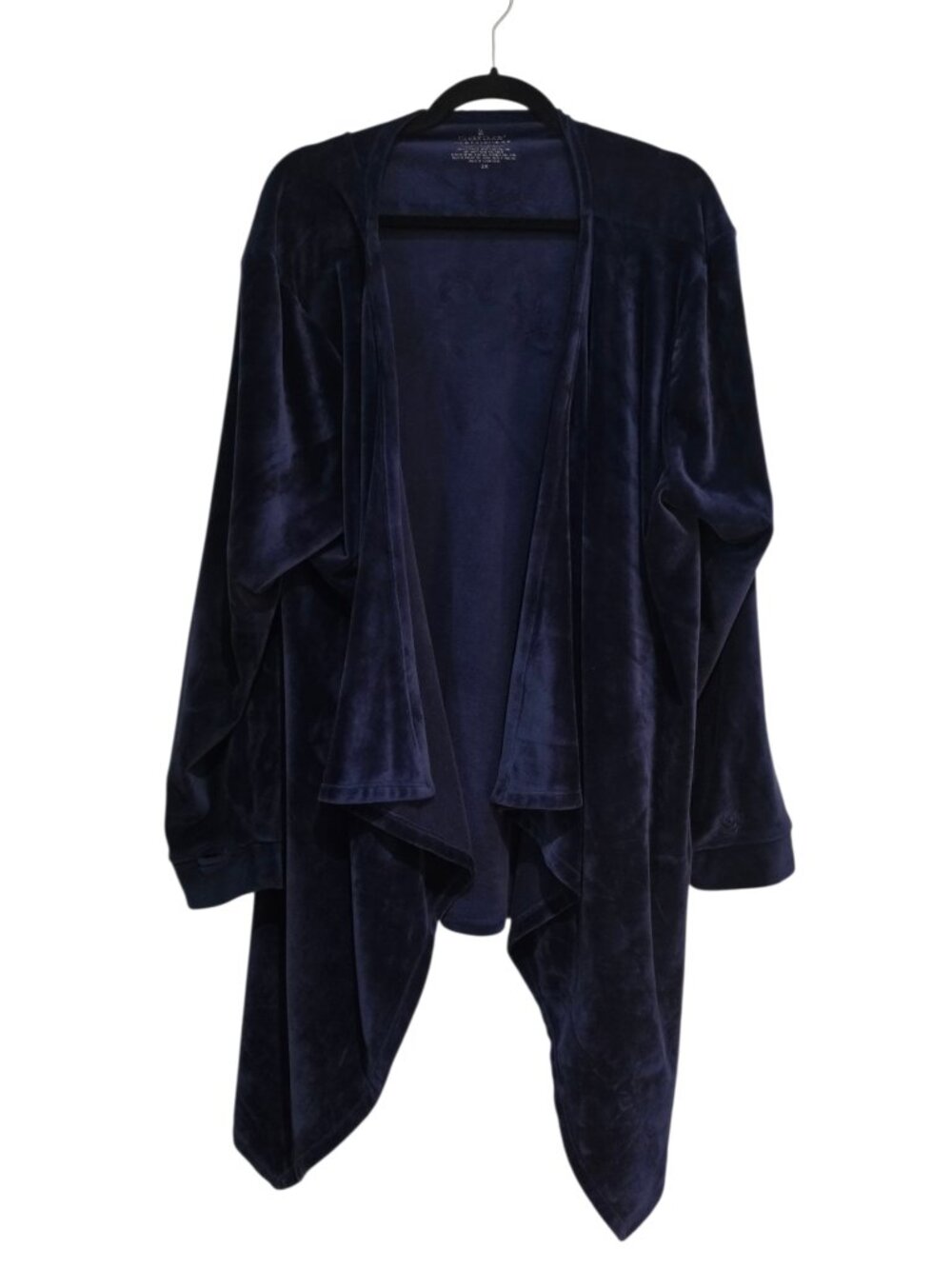 Cuddl Duds Royal Blue Velvety Waterfall Jacket Size 2X